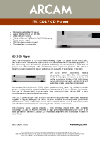 Arcam CD-17 - Brochure 